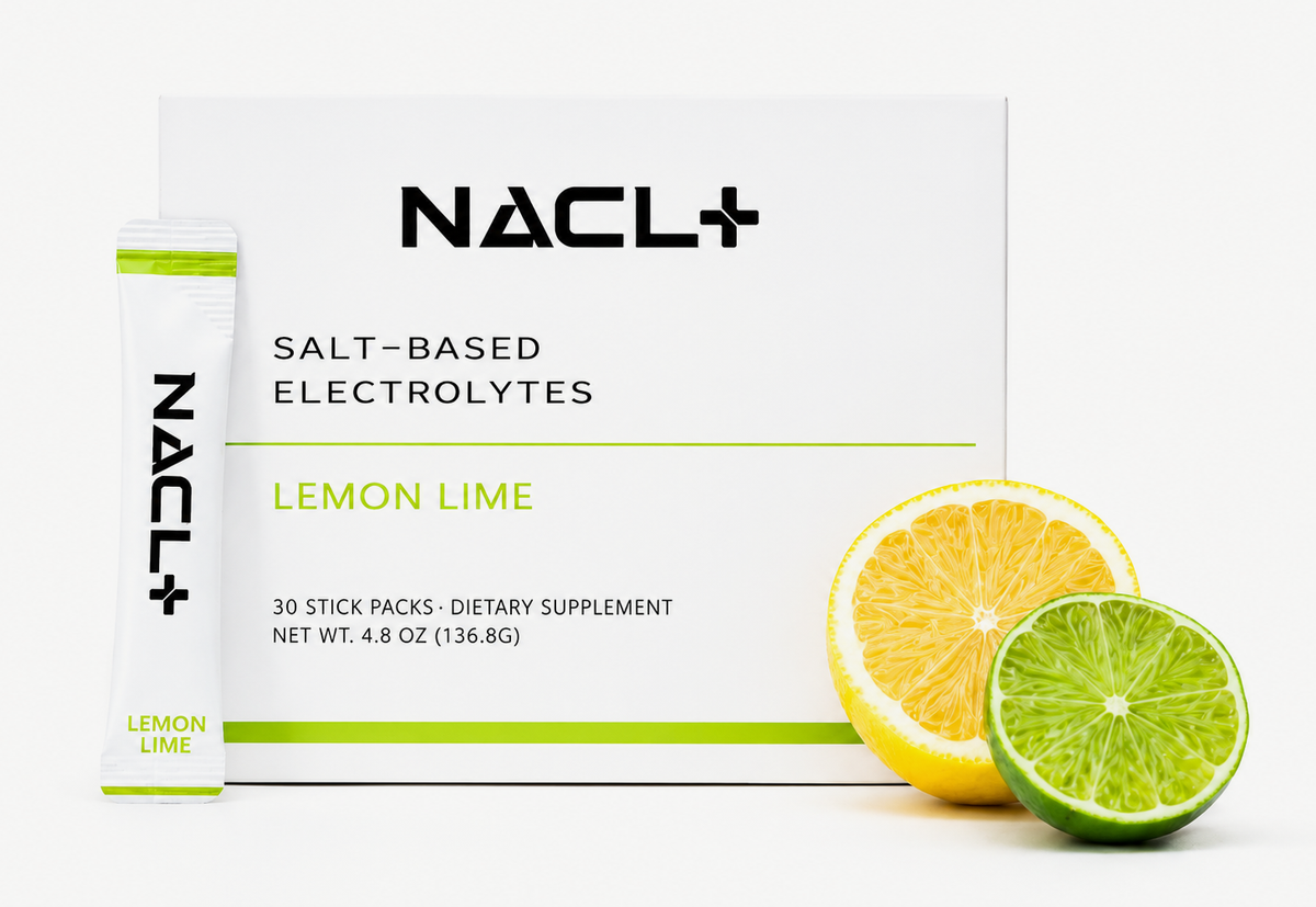 NACL+ Lemon Lime box with a stick pack